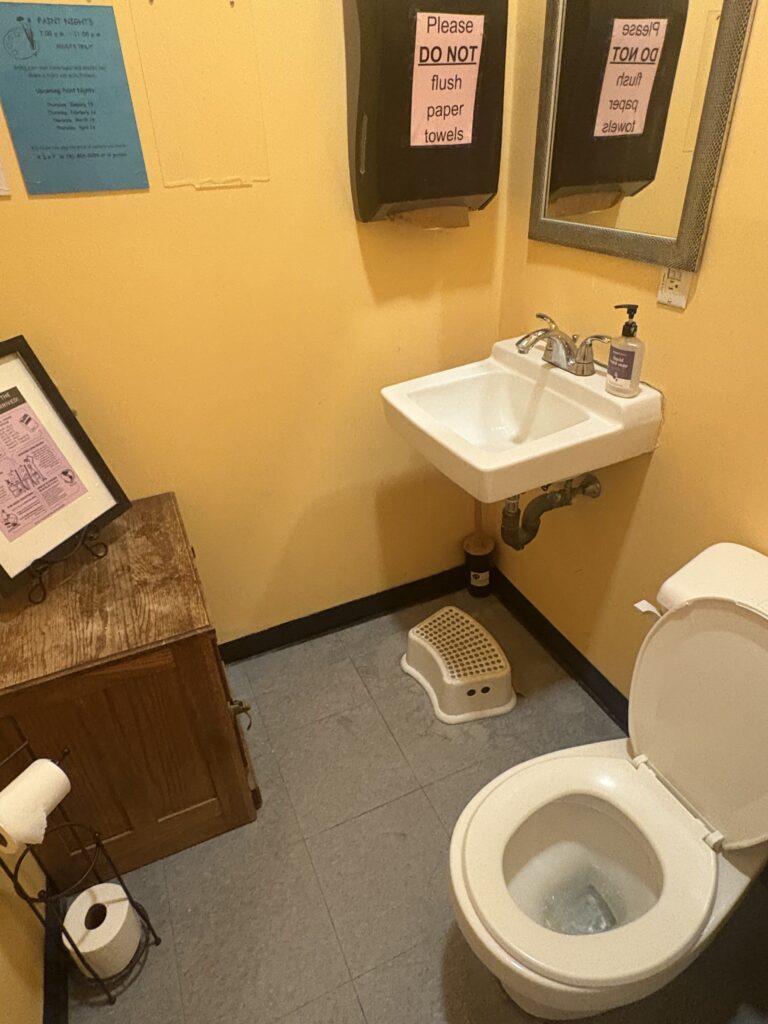 A small bathroom with a sink, cabinet and toilet are shown