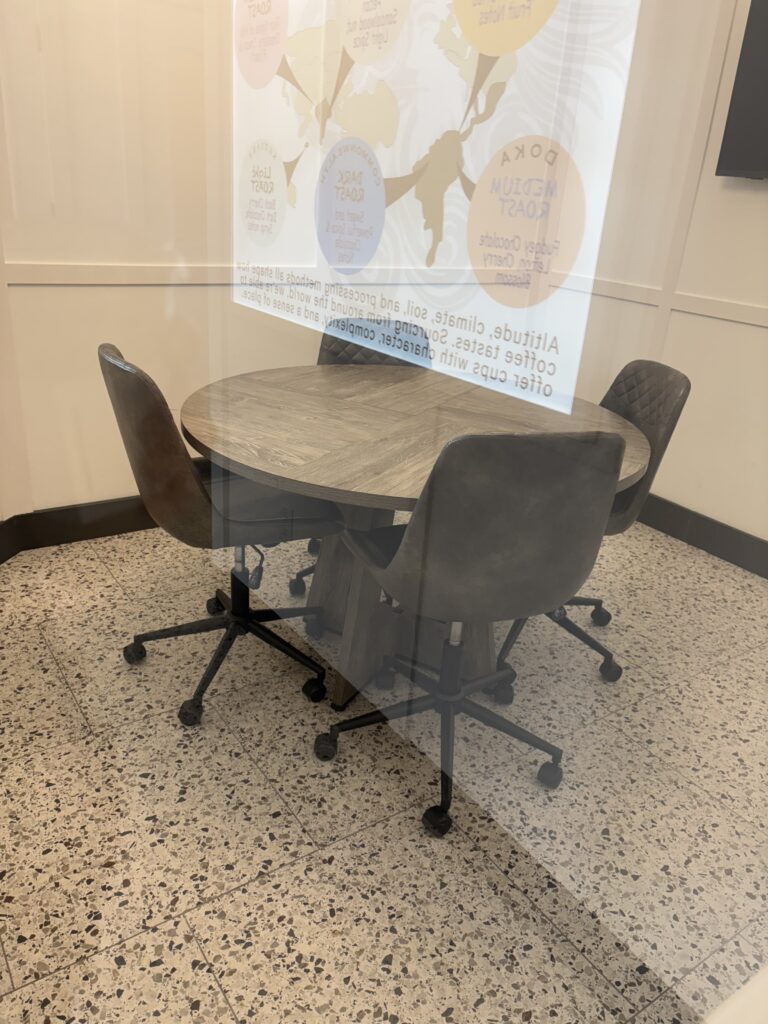 The rental conference room at Lucky Finn Cafe