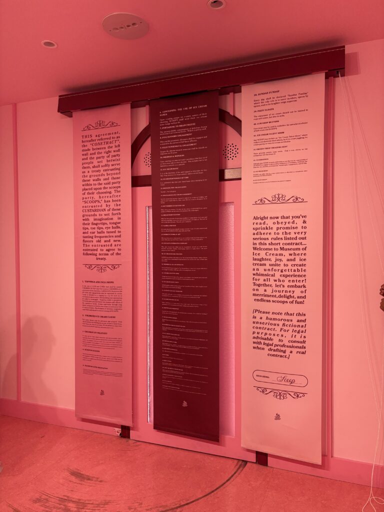 Terms and conditions pulled down over a door