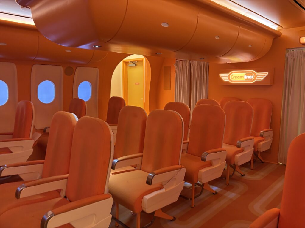 An orange airplane set